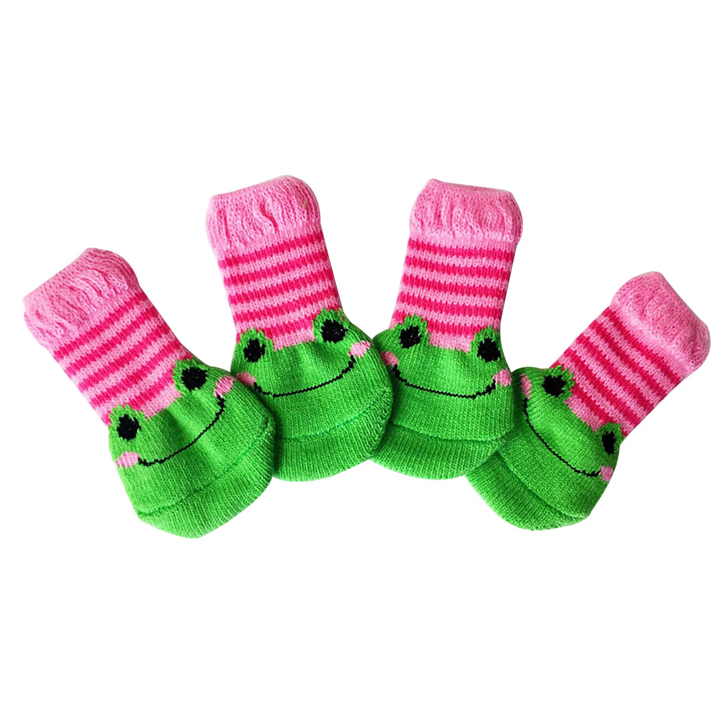 4pcs Winter Anti-Slip Pet Dog Socks Small Cat Dogs Anti-Scratch And Anti-Dirty Warm Socks Paw Protector For Small Medium Pets