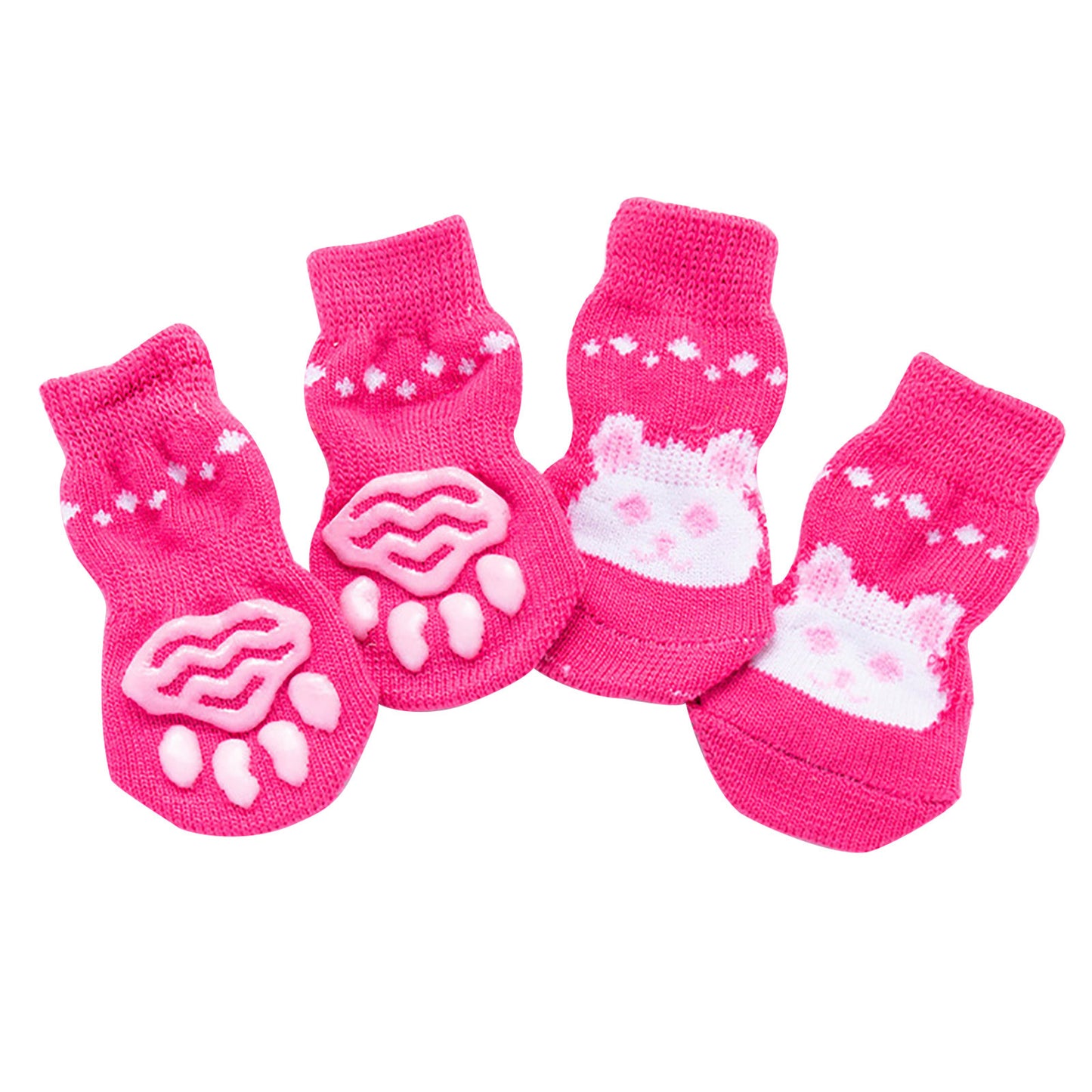 4pcs Winter Anti-Slip Pet Dog Socks Small Cat Dogs Anti-Scratch And Anti-Dirty Warm Socks Paw Protector For Small Medium Pets