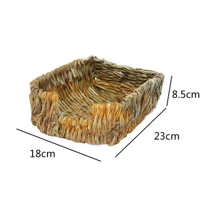 Natural Grass Hamster Bed Mat Rabbit Grass Mat Nest Cage Safe Chew Toy For Guinea Pig Rabbit Woven Bed Pets House Pet Supply