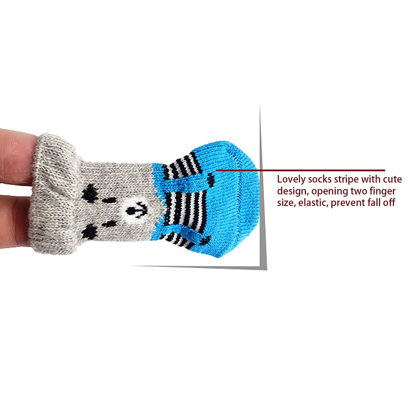 4pcs Winter Anti-Slip Pet Dog Socks Small Cat Dogs Anti-Scratch And Anti-Dirty Warm Socks Paw Protector For Small Medium Pets