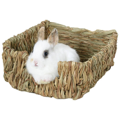 Natural Grass Hamster Bed Mat Rabbit Grass Mat Nest Cage Safe Chew Toy For Guinea Pig Rabbit Woven Bed Pets House Pet Supply