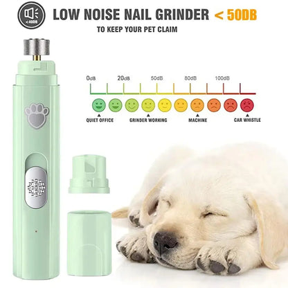 Pet Nail Clipper, Electric Dog Nail Grinder, USB Rechargeable Pet Nail Trimmer Painless with Polisher Wheel for Small/Large Pets
