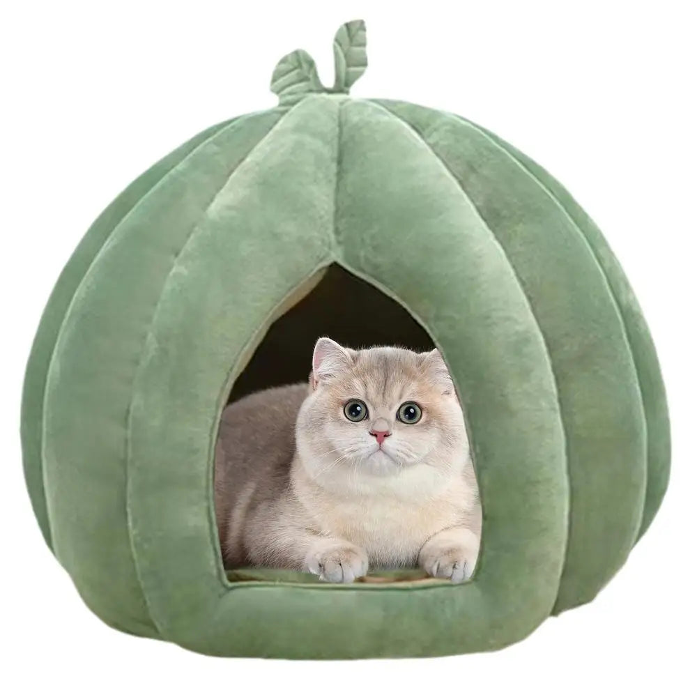 Pumpkin Cat Bed Pet House Enclosed Cat Nest Deep Sleep Comfort In Winter Cat Bed Pets Tent For Kittens Small Dogs Pet Supply
