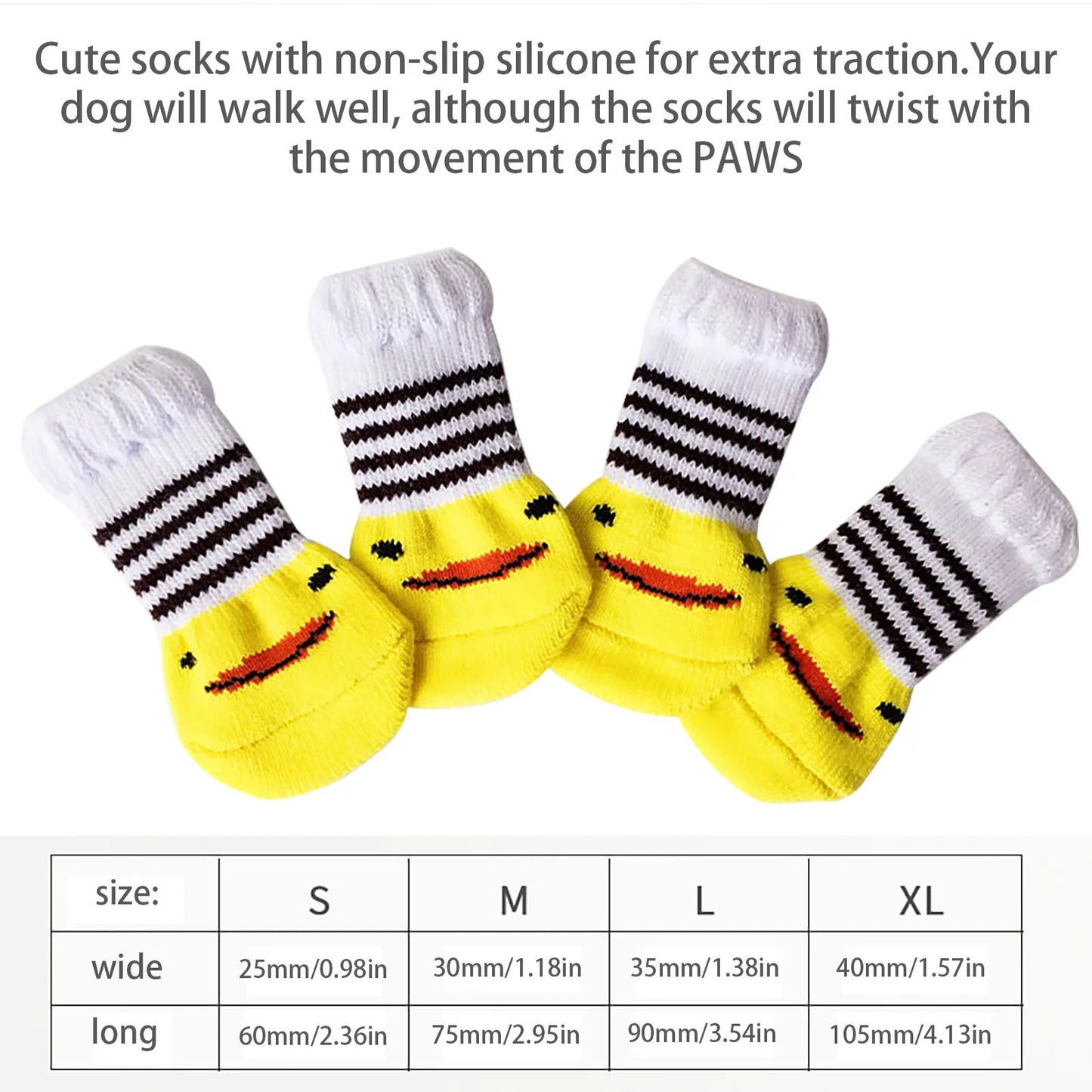 4pcs Winter Anti-Slip Pet Dog Socks Small Cat Dogs Anti-Scratch And Anti-Dirty Warm Socks Paw Protector For Small Medium Pets
