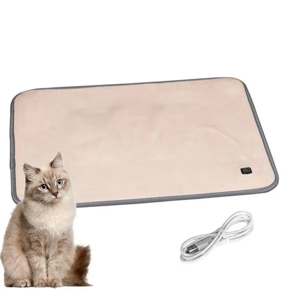 Heating Pad For Pets Anti Slip Cat Heated Pad With 3 Heating Level Durable Pet Warming Pad Auto Shut Off Heated Cushion