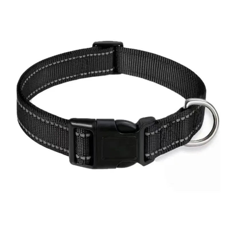 Dog Collar Reflective Strap With Safety Nylon Pet Collar Adjustable Pet Traction Rope Suitable For Small And Medium-Sized Pets