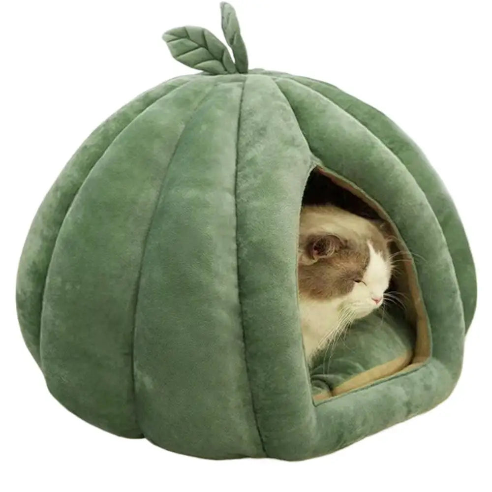 Pumpkin Cat Bed Pet House Enclosed Cat Nest Deep Sleep Comfort In Winter Cat Bed Pets Tent For Kittens Small Dogs Pet Supply