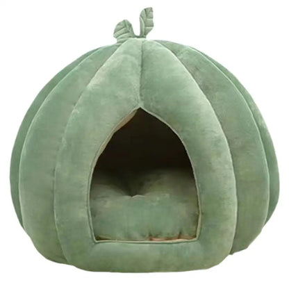 Pumpkin Cat Bed Pet House Enclosed Cat Nest Deep Sleep Comfort In Winter Cat Bed Pets Tent For Kittens Small Dogs Pet Supply