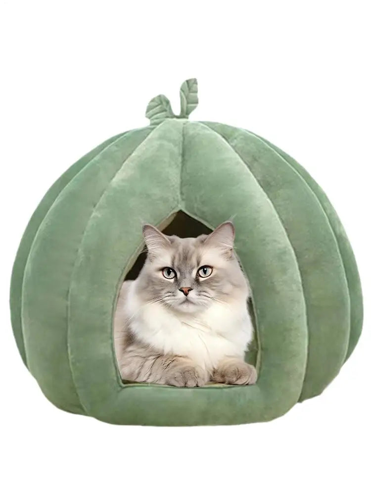 Pumpkin Cat Bed Pet House Enclosed Cat Nest Deep Sleep Comfort In Winter Cat Bed Pets Tent For Kittens Small Dogs Pet Supply