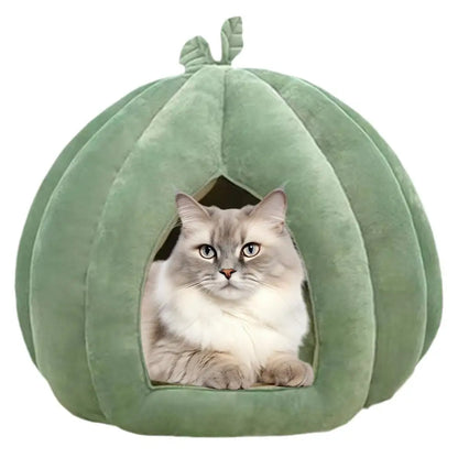 Pumpkin Cat Bed Pet House Enclosed Cat Nest Deep Sleep Comfort In Winter Cat Bed Pets Tent For Kittens Small Dogs Pet Supply