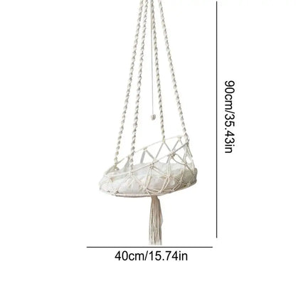 Pet Hammock Cat Swing Hand Woven Cotton Rope Cats Hanging Basket Kitten Hanging String Den Indoor Pend Nest Pets Supplies