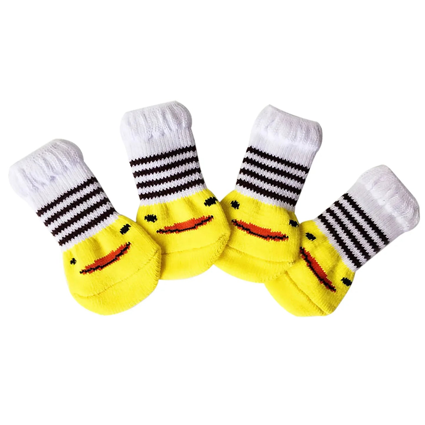 4pcs Winter Anti-Slip Pet Dog Socks Small Cat Dogs Anti-Scratch And Anti-Dirty Warm Socks Paw Protector For Small Medium Pets