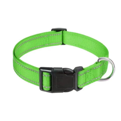 Dog Collar Reflective Strap With Safety Nylon Pet Collar Adjustable Pet Traction Rope Suitable For Small And Medium-Sized Pets