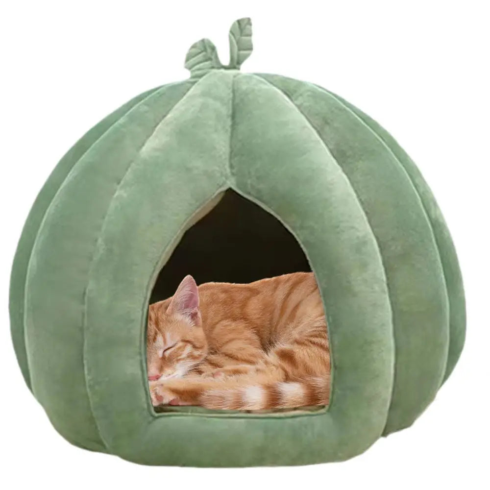 Pumpkin Cat Bed Pet House Enclosed Cat Nest Deep Sleep Comfort In Winter Cat Bed Pets Tent For Kittens Small Dogs Pet Supply