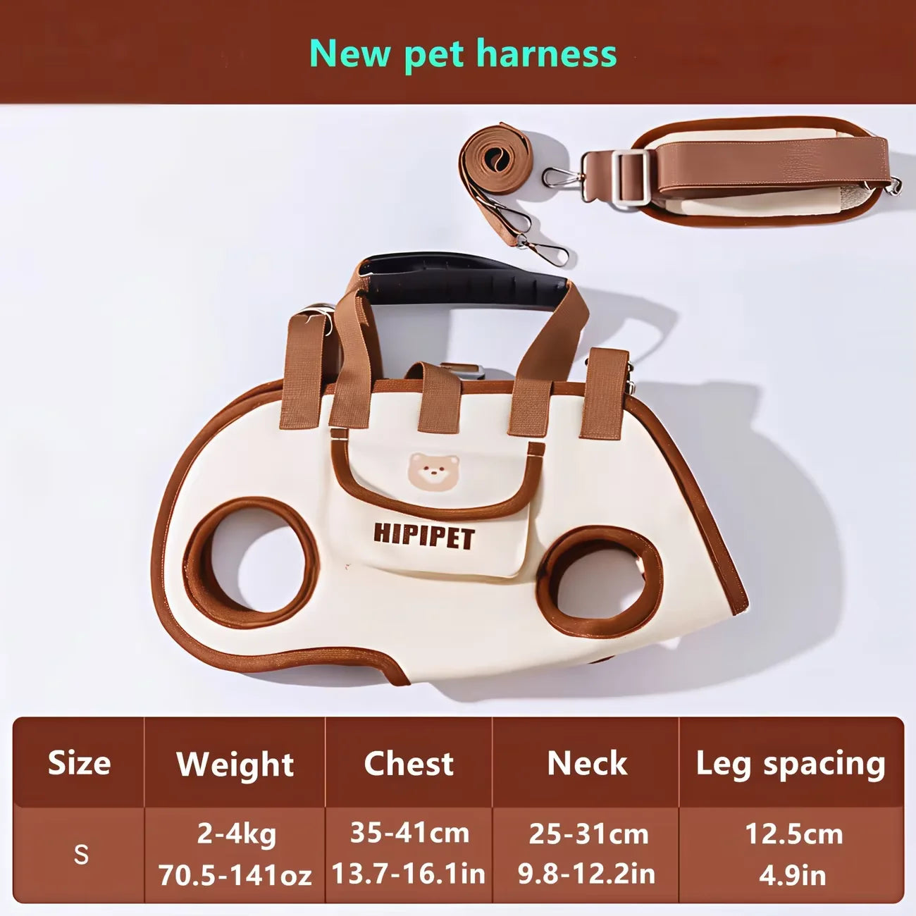 Pets Outdoor Carrying Bag Small Dogs And Medium-sized Cats with Harnesses Clip Adjustable Shoulder Handheld for Hiking Daily Use