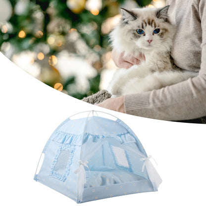 ZK20 Pet Dog Tent House Floral Print Enclosed Cat Tent Bed Indoor Folding Portable Comfortable Kitten Bed Kennel For Small Pets