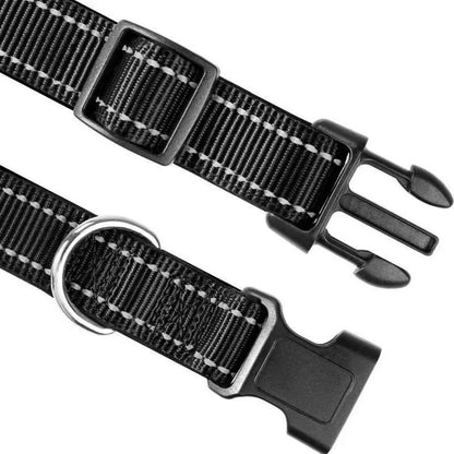 Dog Collar Reflective Strap With Safety Nylon Pet Collar Adjustable Pet Traction Rope Suitable For Small And Medium-Sized Pets