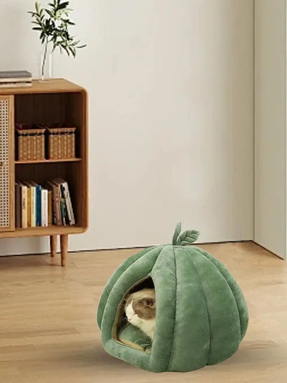 Pumpkin Cat Bed Pet House Enclosed Cat Nest Deep Sleep Comfort In Winter Cat Bed Pets Tent For Kittens Small Dogs Pet Supply