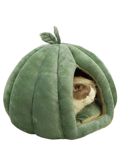 Pumpkin Cat Bed Pet House Enclosed Cat Nest Deep Sleep Comfort In Winter Cat Bed Pets Tent For Kittens Small Dogs Pet Supply
