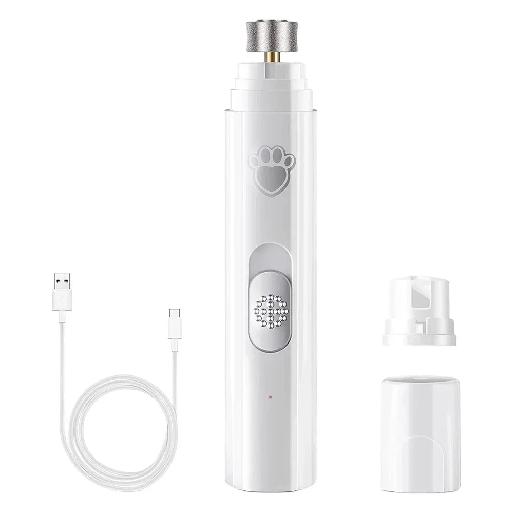 Pet Nail Clipper, Electric Dog Nail Grinder, USB Rechargeable Pet Nail Trimmer Painless with Polisher Wheel for Small/Large Pets