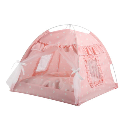 ZK20 Pet Dog Tent House Floral Print Enclosed Cat Tent Bed Indoor Folding Portable Comfortable Kitten Bed Kennel For Small Pets