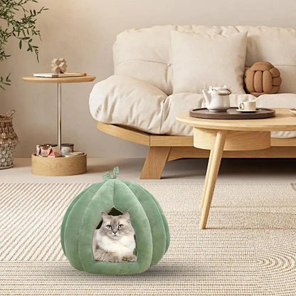 Pumpkin Cat Bed Pet House Enclosed Cat Nest Deep Sleep Comfort In Winter Cat Bed Pets Tent For Kittens Small Dogs Pet Supply