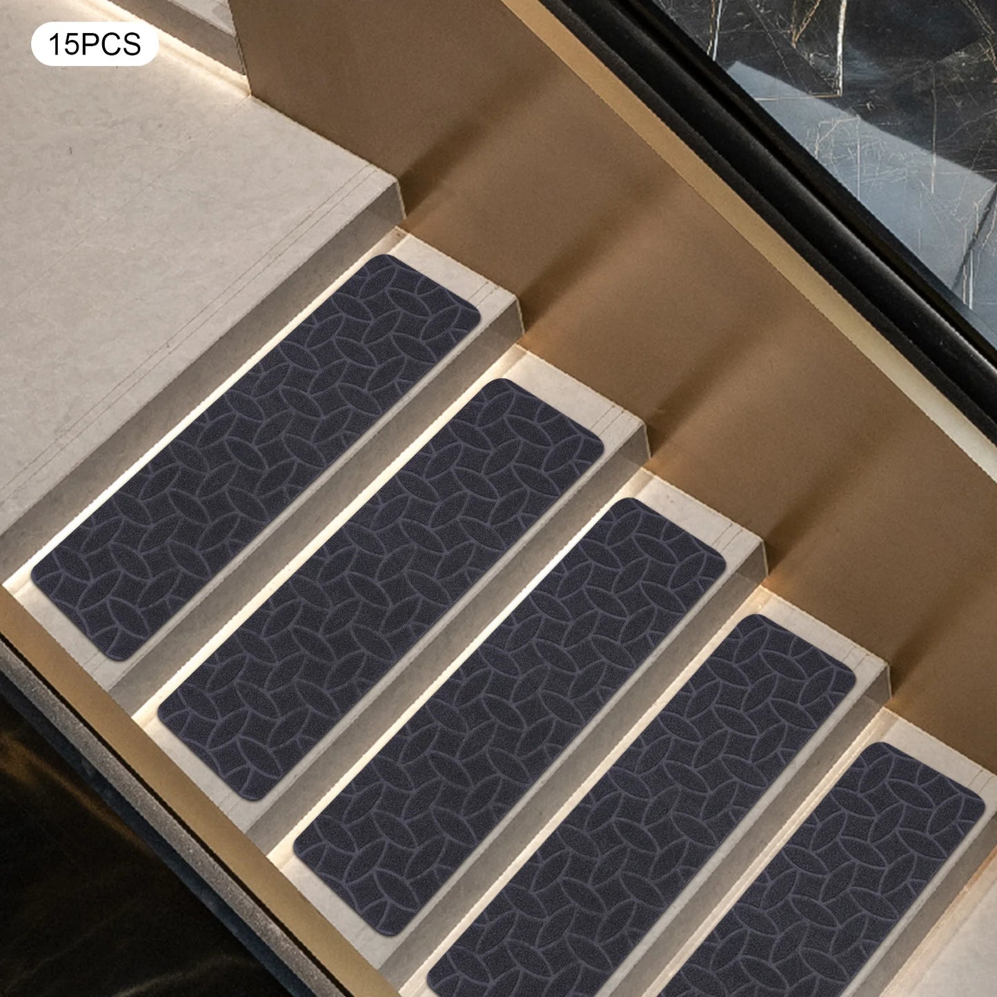 8"x 30" 15PCS Carpet Stair Treads, Non-Slip Carpet Stair Runner with Non Skid Rubber Backing Perfect for Pets, Elders