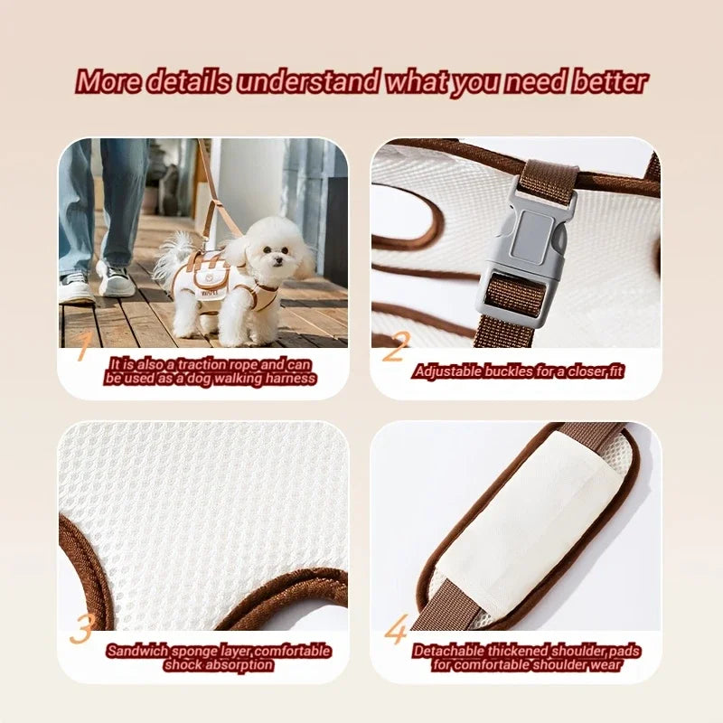Pets Outdoor Carrying Bag Small Dogs And Medium-sized Cats with Harnesses Clip Adjustable Shoulder Handheld for Hiking Daily Use