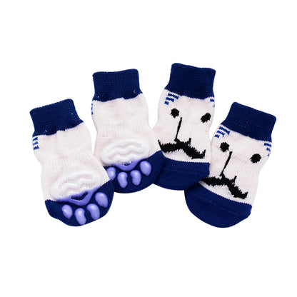 4pcs Winter Anti-Slip Pet Dog Socks Small Cat Dogs Anti-Scratch And Anti-Dirty Warm Socks Paw Protector For Small Medium Pets