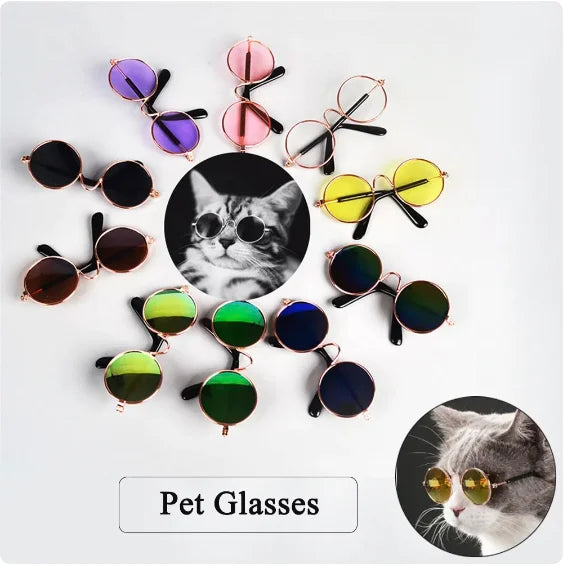 Fashion Pet Products Sunglasses Retro Solid Color Round Convenience Glasses Eyeglass For Pet Photos Props Accessories