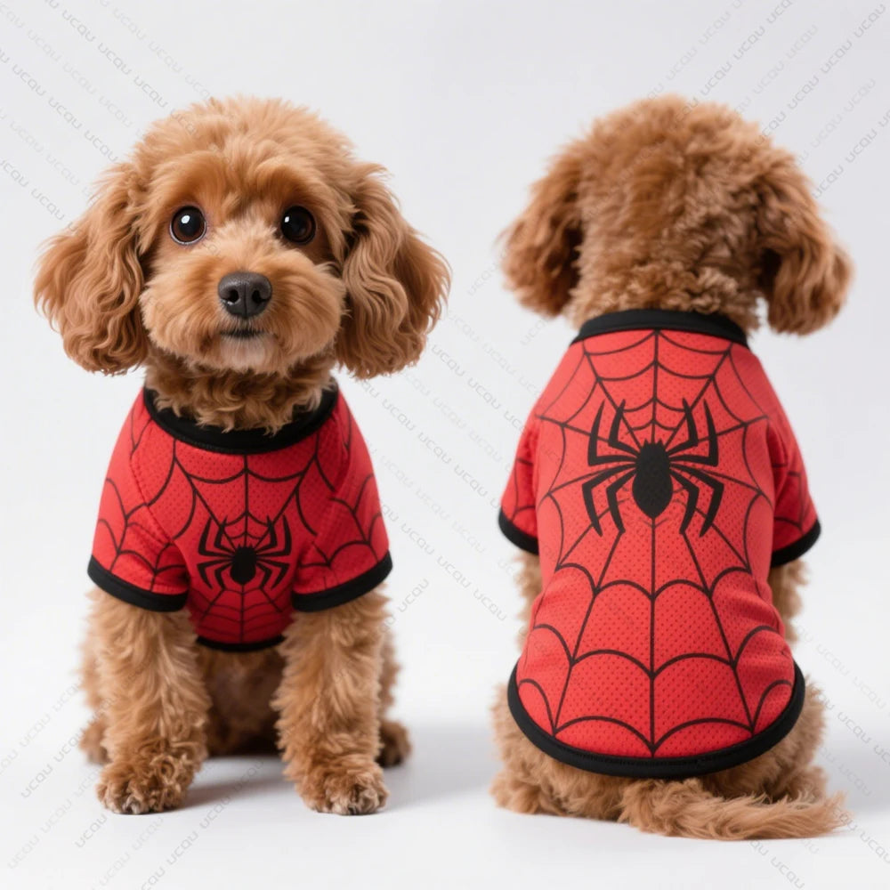 2025 Pet Summer Clothing Dog Vest Spider-Man Design Fresh And Cute Exclusive For Cute Pets  Quick Drying And Breathable