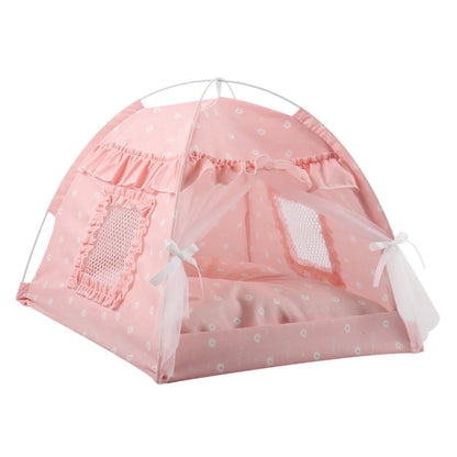 ZK20 Pet Dog Tent House Floral Print Enclosed Cat Tent Bed Indoor Folding Portable Comfortable Kitten Bed Kennel For Small Pets