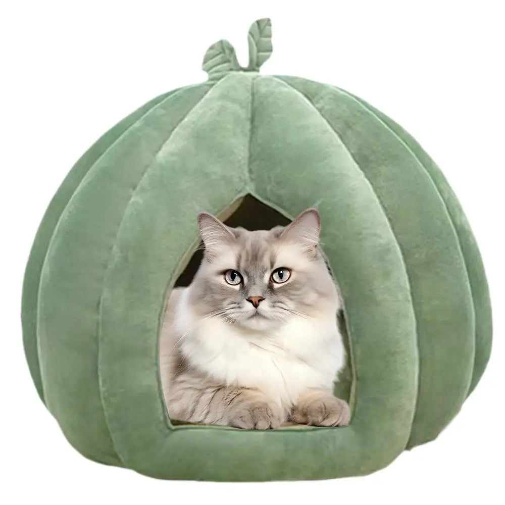 Pumpkin Cat Bed Pet House Enclosed Cat Nest Deep Sleep Comfort In Winter Cat Bed Pets Tent For Kittens Small Dogs Pet Supply