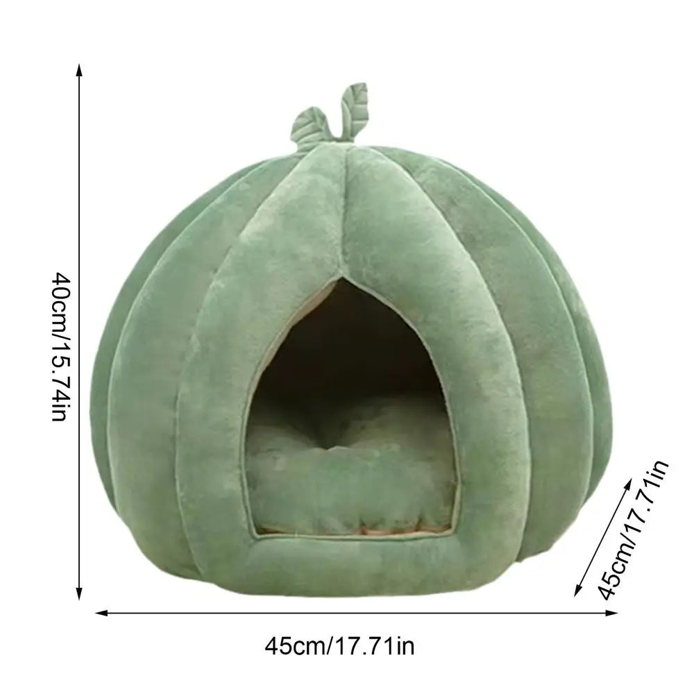 Pumpkin Cat Bed Pet House Enclosed Cat Nest Deep Sleep Comfort In Winter Cat Bed Pets Tent For Kittens Small Dogs Pet Supply