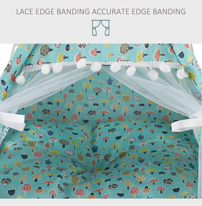 ZK20 Pet Dog Tent House Floral Print Enclosed Cat Tent Bed Indoor Folding Portable Comfortable Kitten Bed Kennel For Small Pets