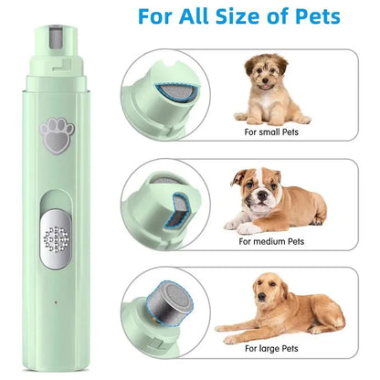 Pet Nail Clipper, Electric Dog Nail Grinder, USB Rechargeable Pet Nail Trimmer Painless with Polisher Wheel for Small/Large Pets