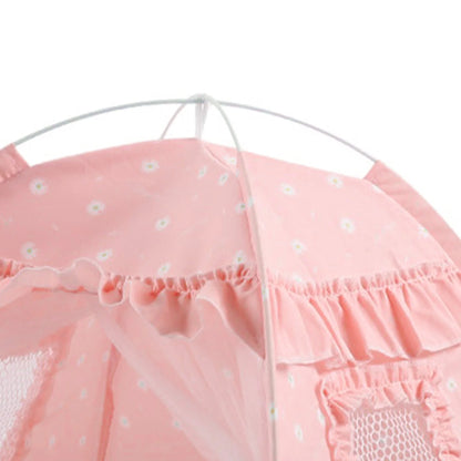 ZK20 Pet Dog Tent House Floral Print Enclosed Cat Tent Bed Indoor Folding Portable Comfortable Kitten Bed Kennel For Small Pets