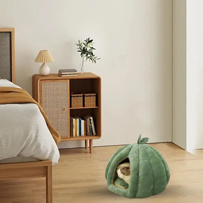 Pumpkin Cat Bed Pet House Enclosed Cat Nest Deep Sleep Comfort In Winter Cat Bed Pets Tent For Kittens Small Dogs Pet Supply