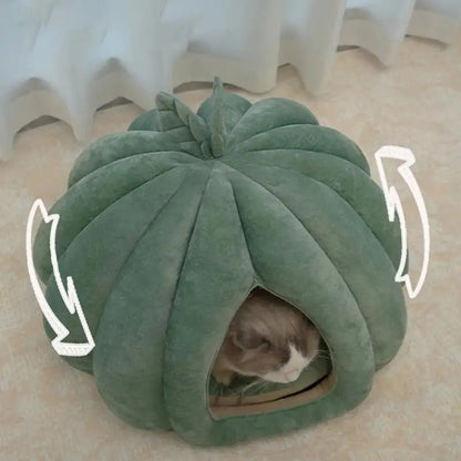 Pumpkin Cat Bed Pet House Enclosed Cat Nest Deep Sleep Comfort In Winter Cat Bed Pets Tent For Kittens Small Dogs Pet Supply