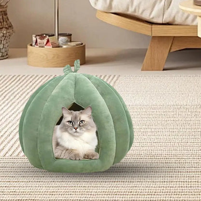 Pumpkin Cat Bed Pet House Enclosed Cat Nest Deep Sleep Comfort In Winter Cat Bed Pets Tent For Kittens Small Dogs Pet Supply