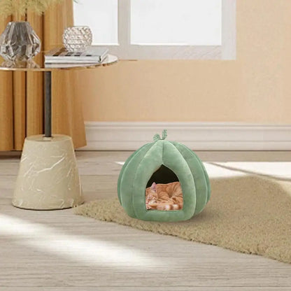 Pumpkin Cat Bed Pet House Enclosed Cat Nest Deep Sleep Comfort In Winter Cat Bed Pets Tent For Kittens Small Dogs Pet Supply