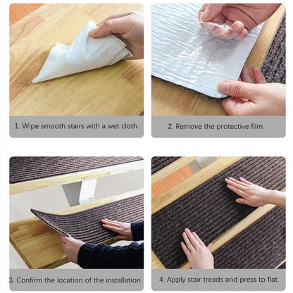 8"x 30" 15PCS Carpet Stair Treads, Non-Slip Carpet Stair Runner with Non Skid Rubber Backing Perfect for Pets, Elders