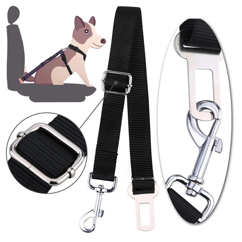 Pet Cat Dog Car Seat Belt Adjustable Pet Dog Seat Breakaway Solid Car Harness Outdoor Travel Safety Protector Pets Accessories