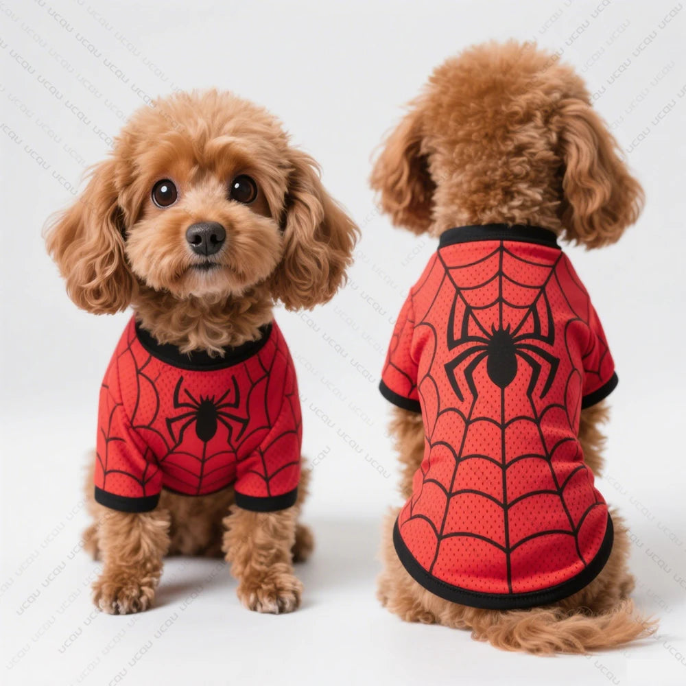 2025 Pet Summer Clothing Dog Vest Spider-Man Design Fresh And Cute Exclusive For Cute Pets  Quick Drying And Breathable