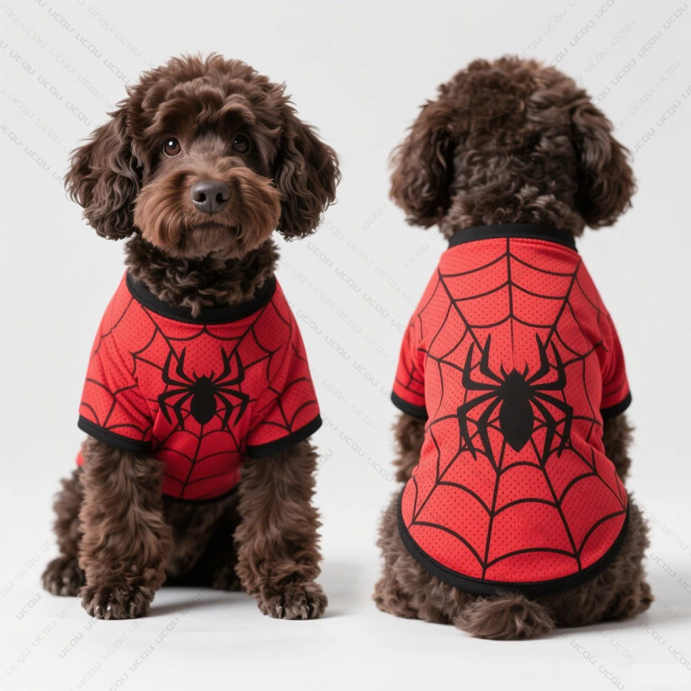 2025 Pet Summer Clothing Dog Vest Spider-Man Design Fresh And Cute Exclusive For Cute Pets  Quick Drying And Breathable