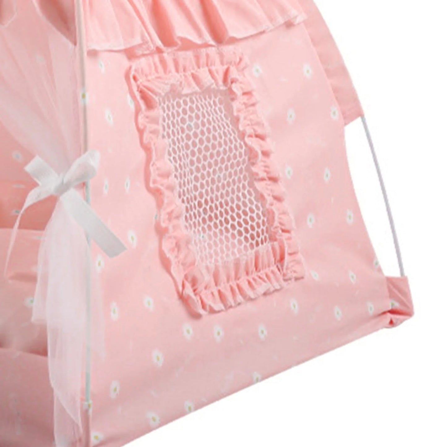 ZK20 Pet Dog Tent House Floral Print Enclosed Cat Tent Bed Indoor Folding Portable Comfortable Kitten Bed Kennel For Small Pets