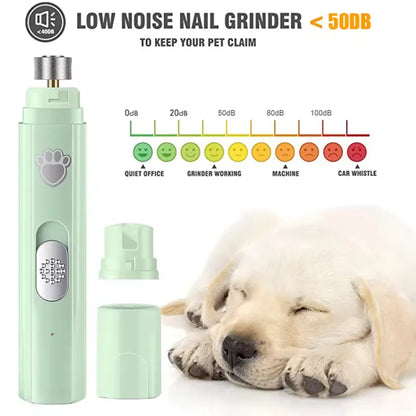 Pet Nail Clipper, Electric Dog Nail Grinder, USB Rechargeable Pet Nail Trimmer Painless with Polisher Wheel for Small/Large Pets
