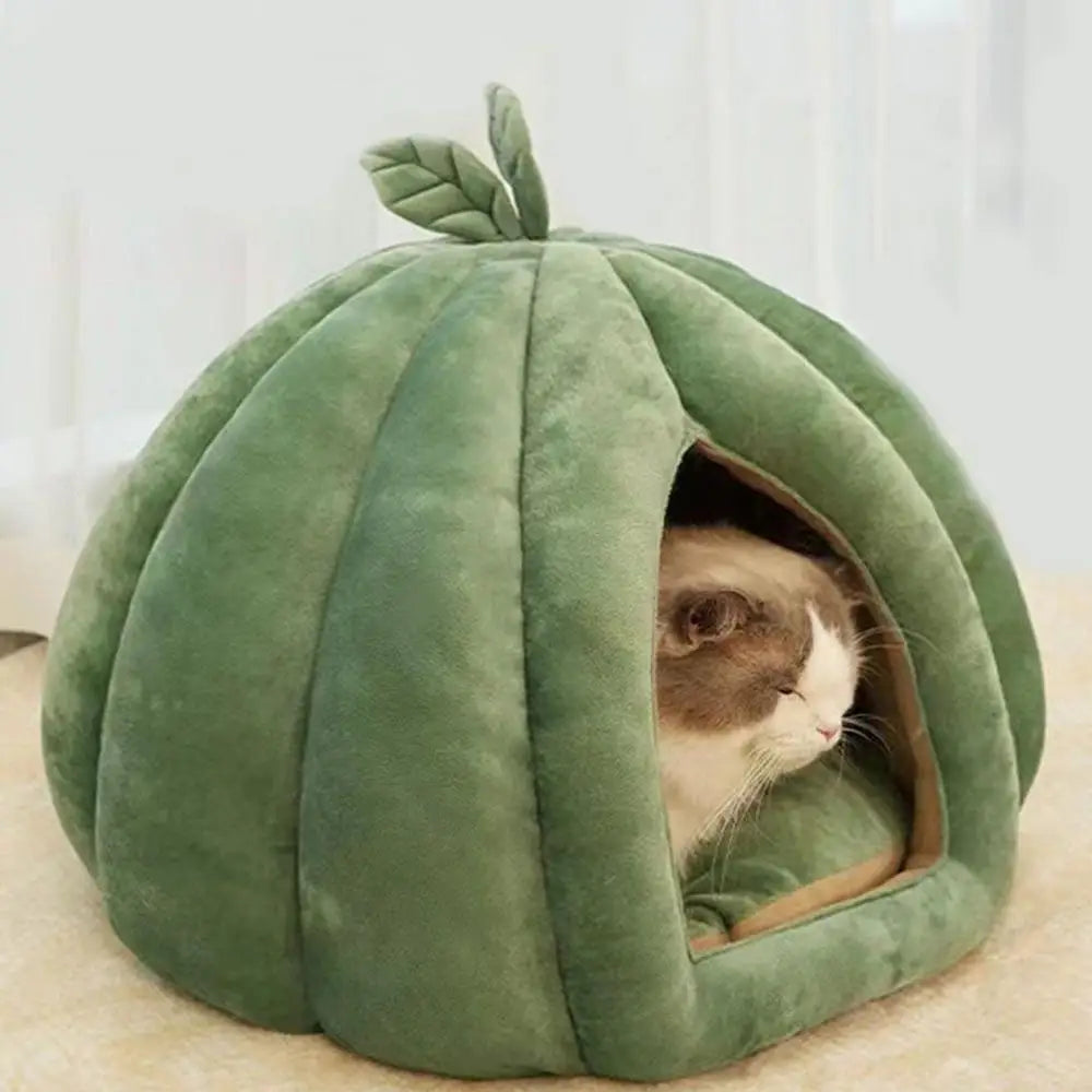 Pumpkin Cat Bed Pet House Enclosed Cat Nest Deep Sleep Comfort In Winter Cat Bed Pets Tent For Kittens Small Dogs Pet Supply