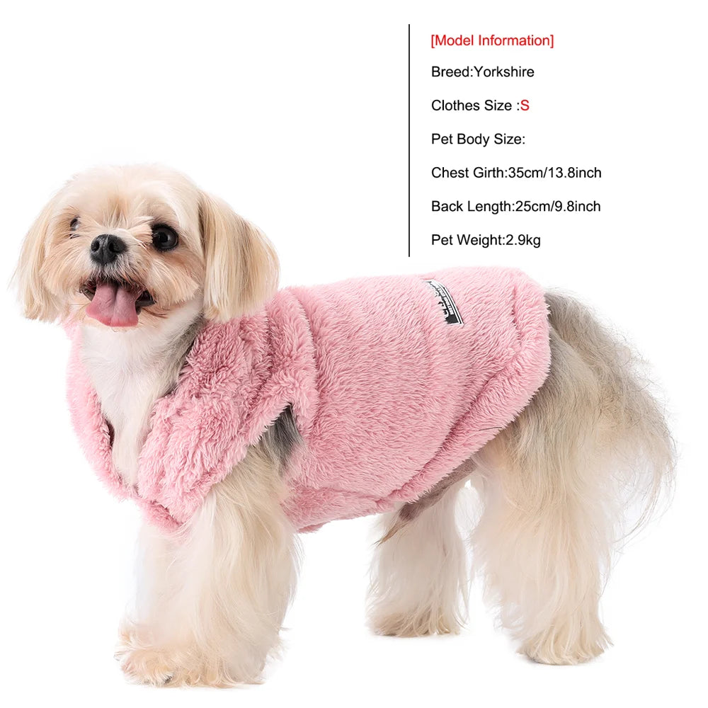 Soft Dog Hoodies For Winter Fleece Warm Pet Hoodies For Small Medium Dogs Cats Rabbit Ear Funny Pets Costume Cute Yorkshire Coat