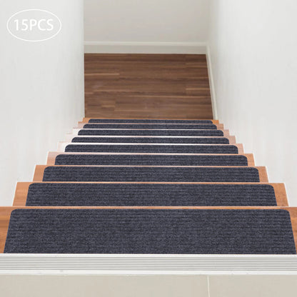 8"x 30" 15PCS Carpet Stair Treads, Non-Slip Carpet Stair Runner with Non Skid Rubber Backing Perfect for Pets, Elders